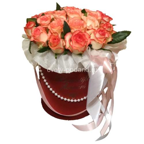 Розы Джумилия в коробке (25 шт.)  